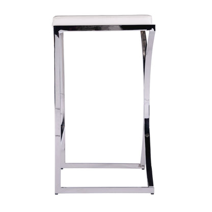Natalya 31" Leather Bar Stool, White