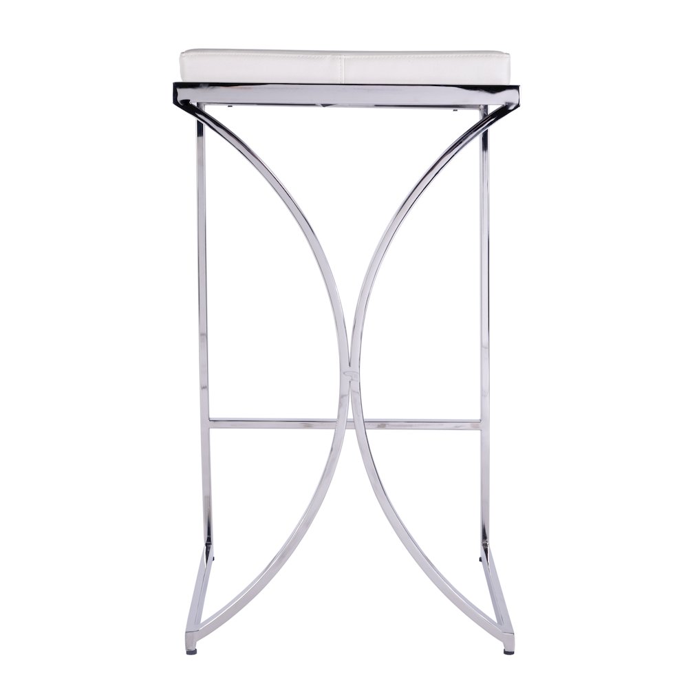 Natalya 31" Leather Bar Stool, White