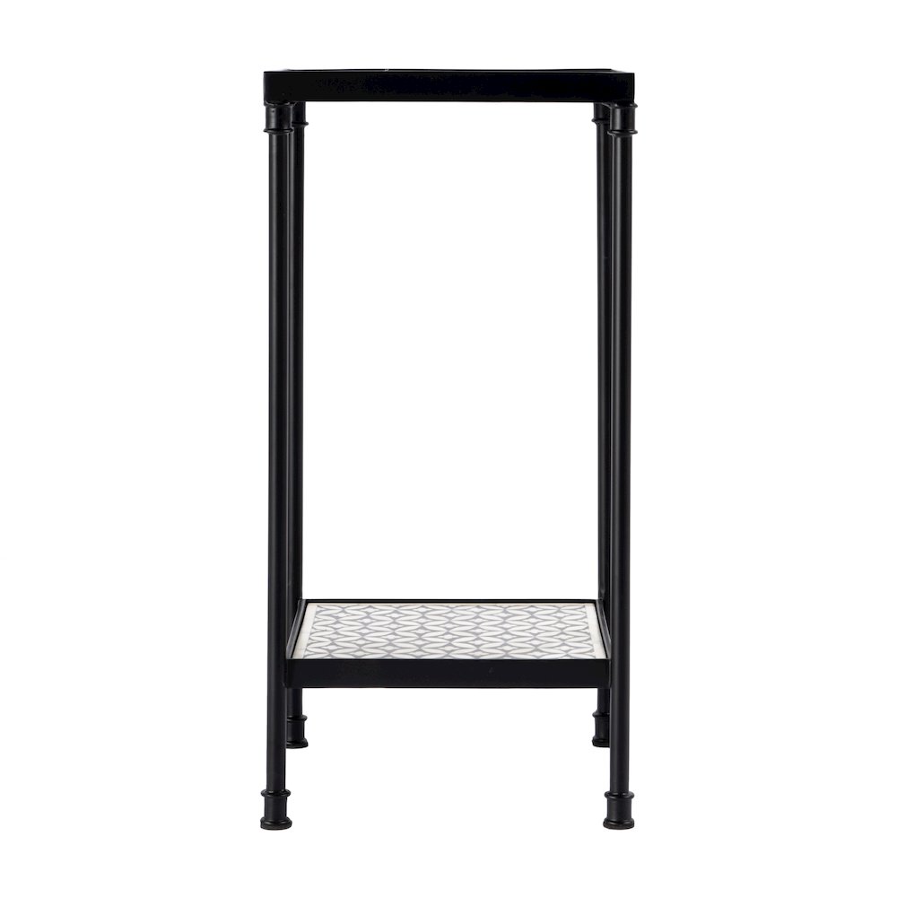 Lana Resin and Bone Inlay Side Table, Gray