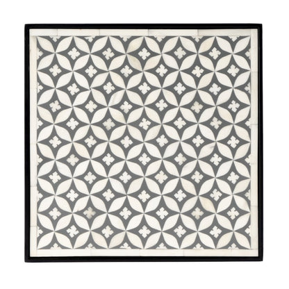 Lana Resin and Bone Inlay Side Table, Gray