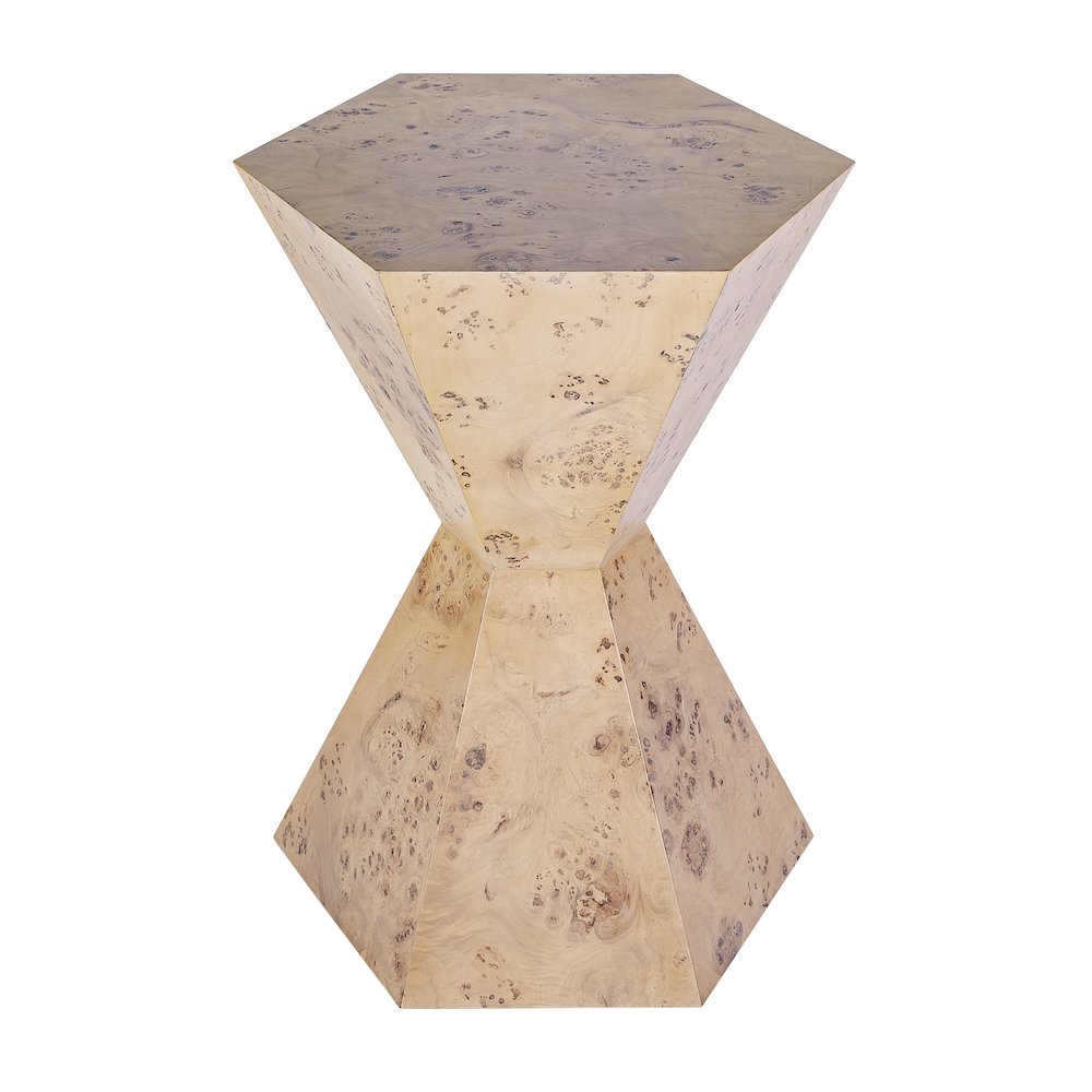 Billie Burl Hexagon Side Table, Light Brown