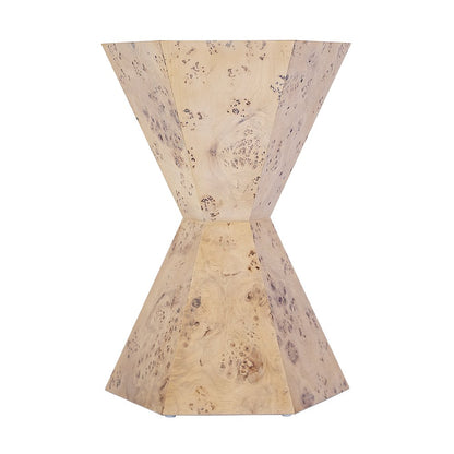 Billie Burl Hexagon Side Table, Light Brown