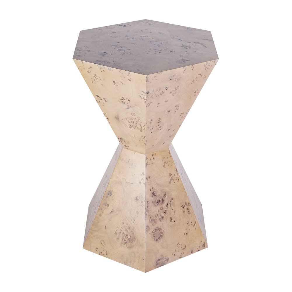 Billie Burl Hexagon Side Table, Light Brown