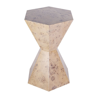 Billie Burl Hexagon Side Table, Light Brown