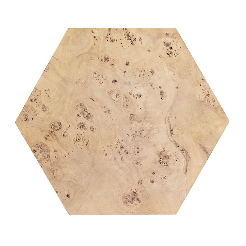Billie Burl Hexagon Side Table, Light Brown