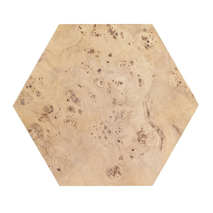 Billie Burl Hexagon Side Table, Light Brown