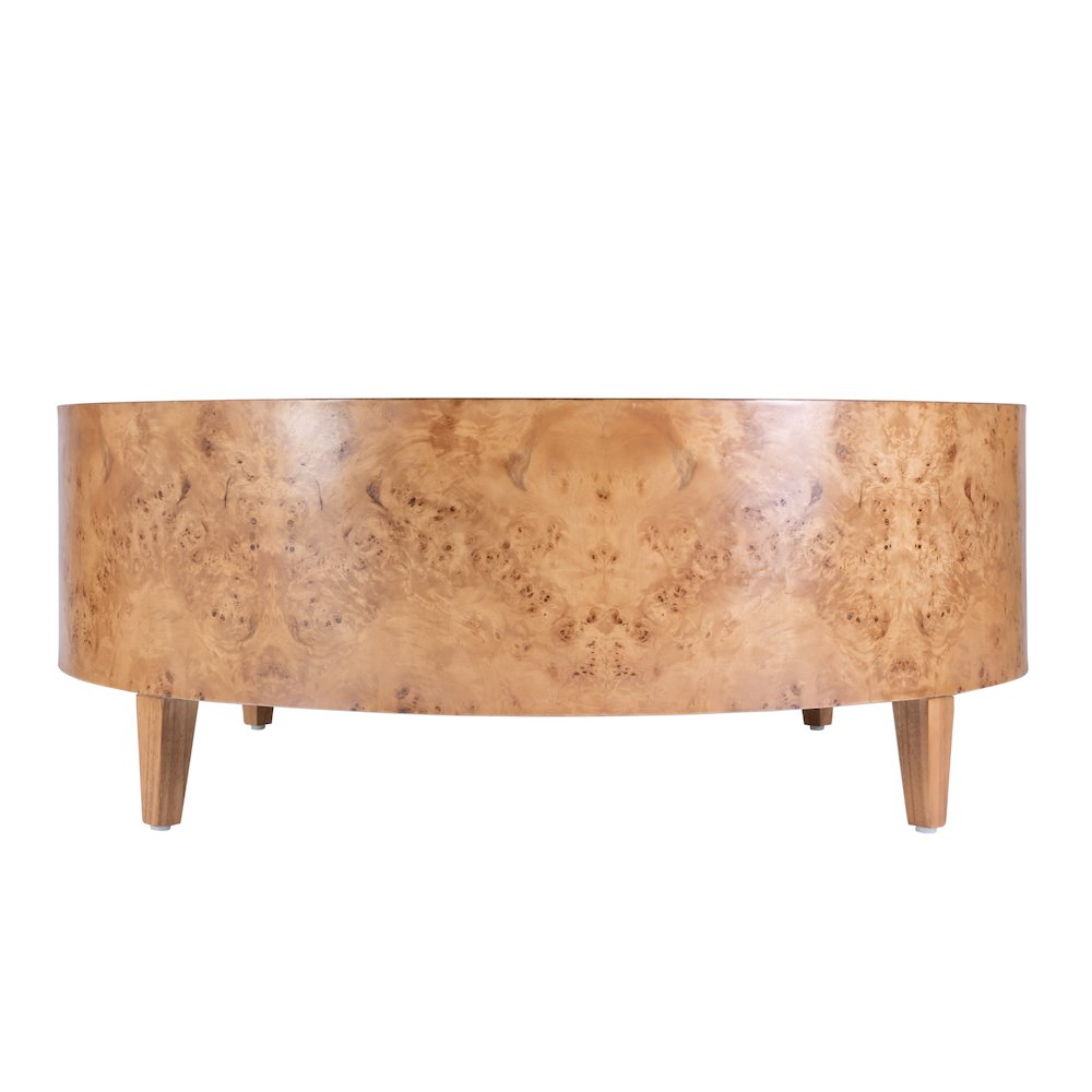 Billie Round Burl Coffee Table, Brown
