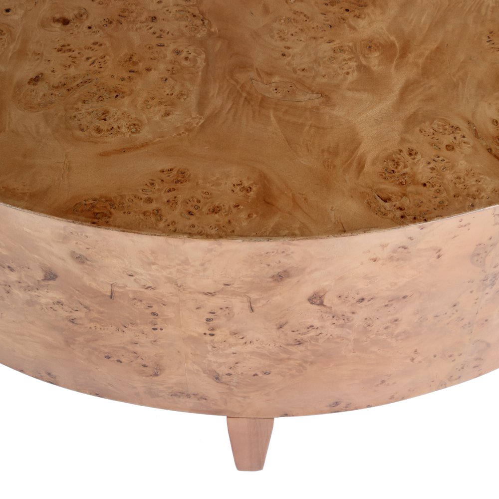Billie Round Burl Coffee Table, Brown