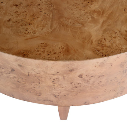 Billie Round Burl Coffee Table, Brown