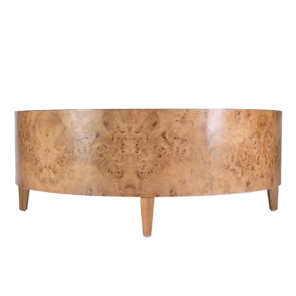 Billie Round Burl Coffee Table, Brown