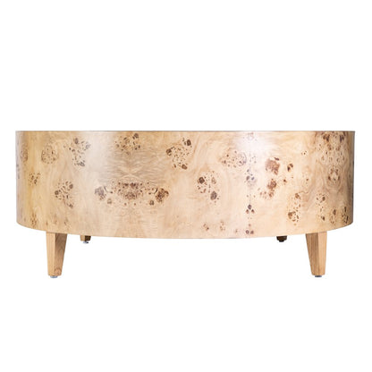 Billie Round Burl Coffee Table, Brown