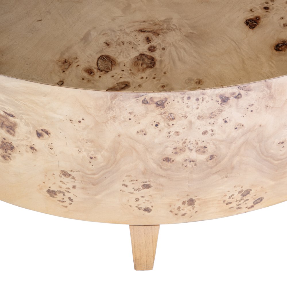 Billie Round Burl Coffee Table, Brown