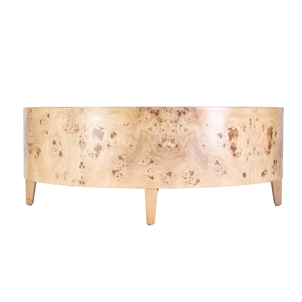 Billie Round Burl Coffee Table, Brown