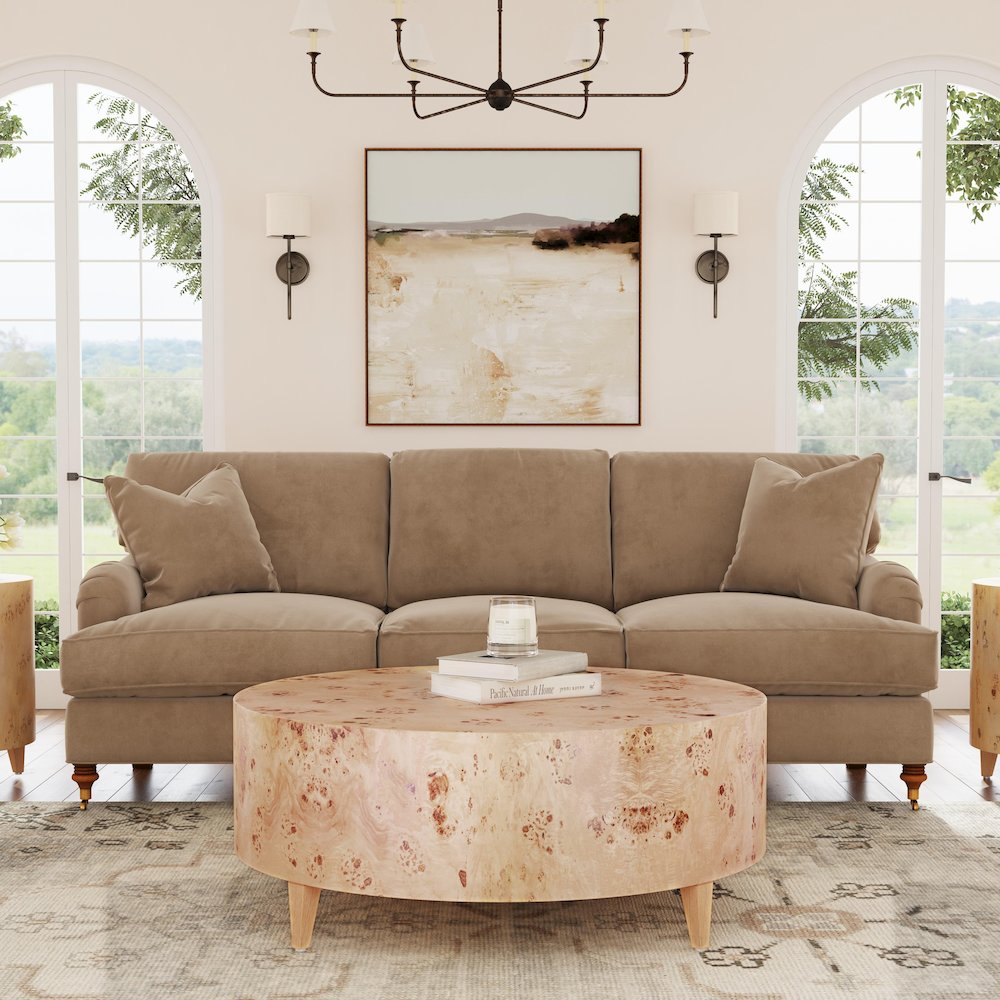 Billie Round Burl Coffee Table, Brown