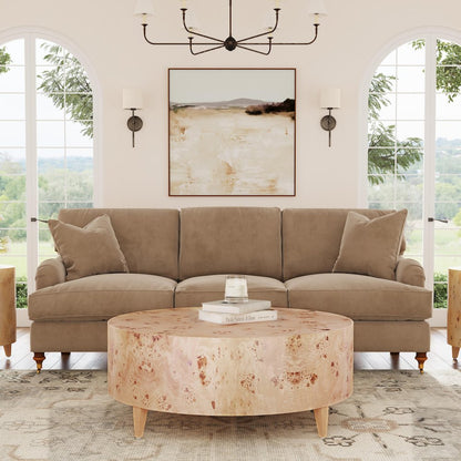 Billie Round Burl Coffee Table, Brown