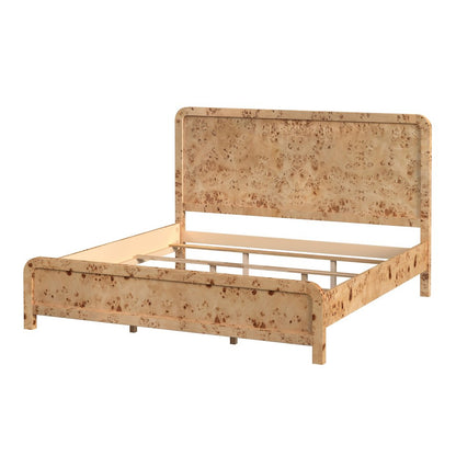 Cora King Burl Panel Bed, Brown