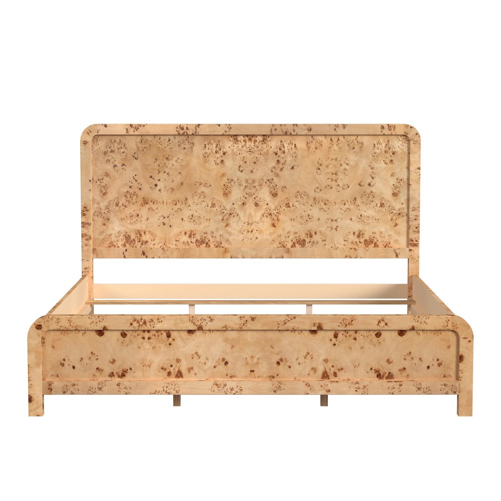 Cora King Burl Panel Bed, Brown