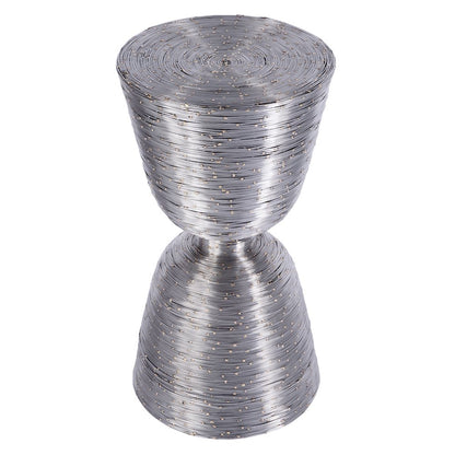 Angelo Drum End Table, Silver
