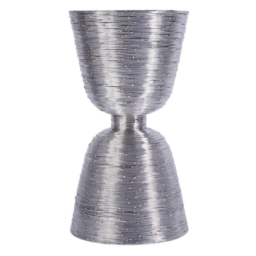 Angelo Drum End Table, Silver