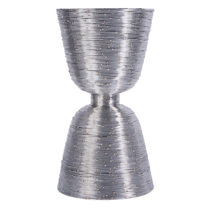 Angelo Drum End Table, Silver