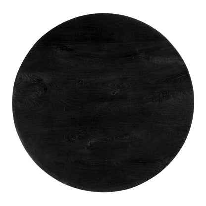Jenni 30 in. W Round Wood Coffee Table, Black
