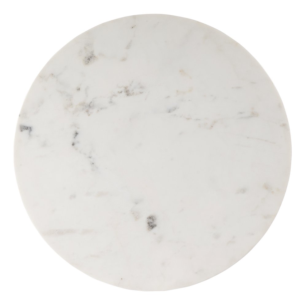 Shea 19 in. W Round Marble and Rope End Table, Natural