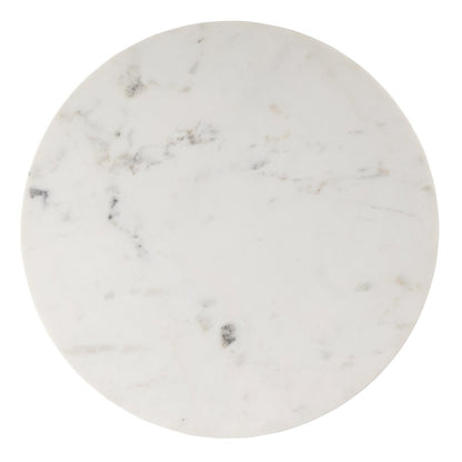 Shea 19 in. W Round Marble and Rope End Table, Natural