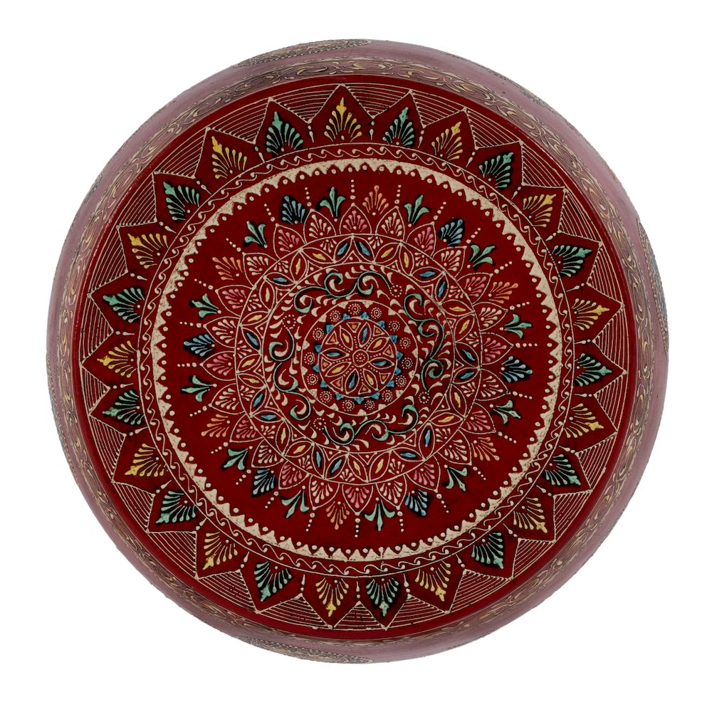 Imani 17" W Round Iron Drum Side Table, Red