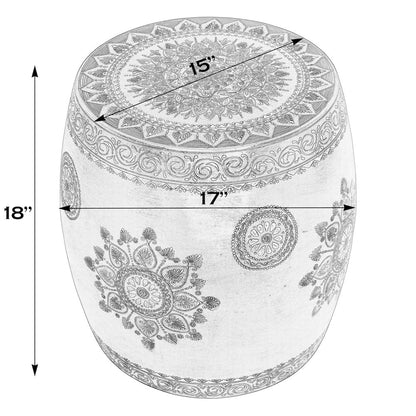Imani 17" W Round Iron Drum Side Table, Red