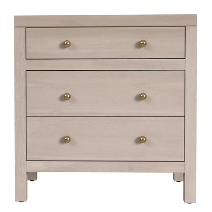 Nora 25 in. W Rectangular Wood 3 Drawer Nightstand, Taupe