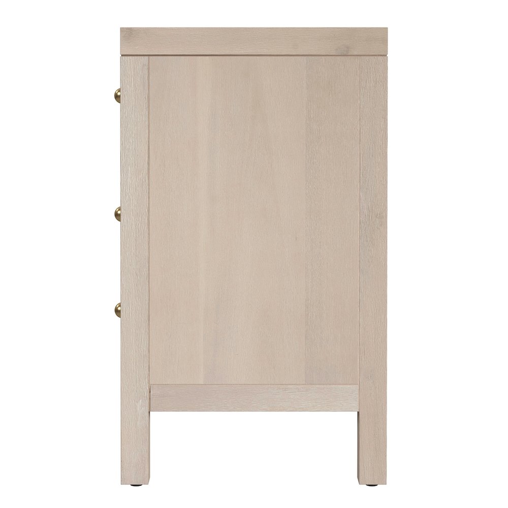 Nora 25 in. W Rectangular Wood 3 Drawer Nightstand, Taupe