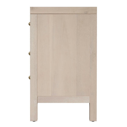 Nora 25 in. W Rectangular Wood 3 Drawer Nightstand, Taupe