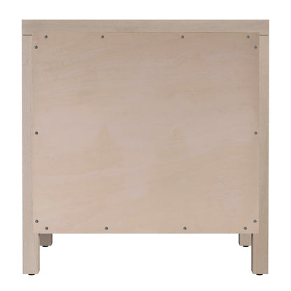Nora 25 in. W Rectangular Wood 3 Drawer Nightstand, Taupe