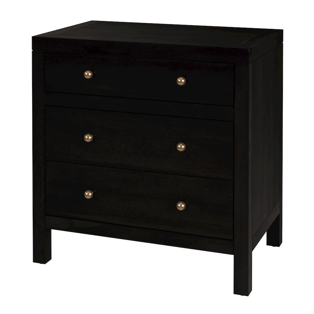 Nora 25 in. W Rectangular Wood 3 Drawer Nightstand, Coffee