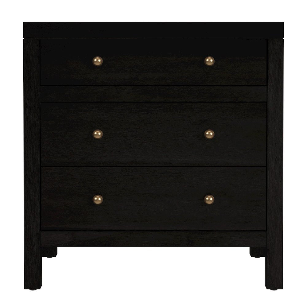 Nora 25 in. W Rectangular Wood 3 Drawer Nightstand, Coffee