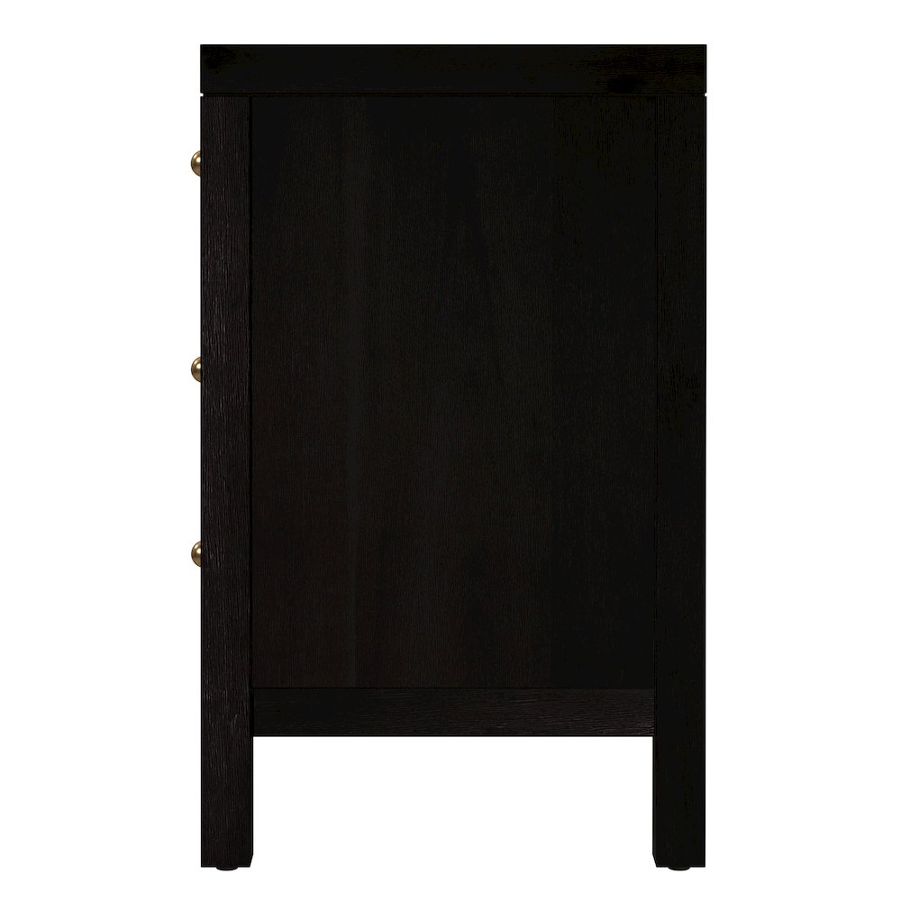 Nora 25 in. W Rectangular Wood 3 Drawer Nightstand, Coffee