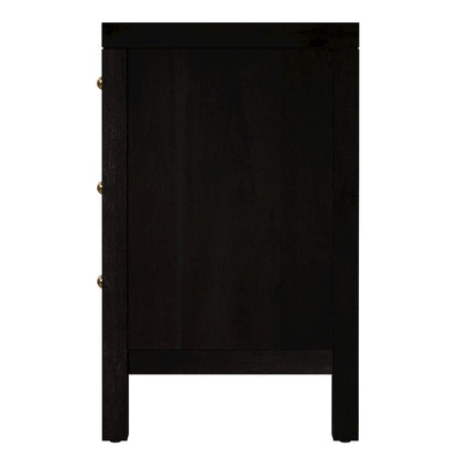 Nora 25 in. W Rectangular Wood 3 Drawer Nightstand, Coffee