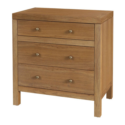 Nora 25 in. W Rectangular Wood 3 Drawer Nightstand, Natural