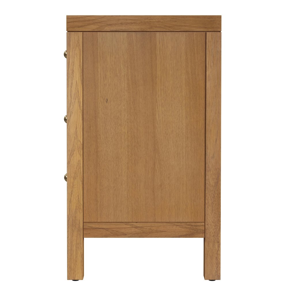 Nora 25 in. W Rectangular Wood 3 Drawer Nightstand, Natural