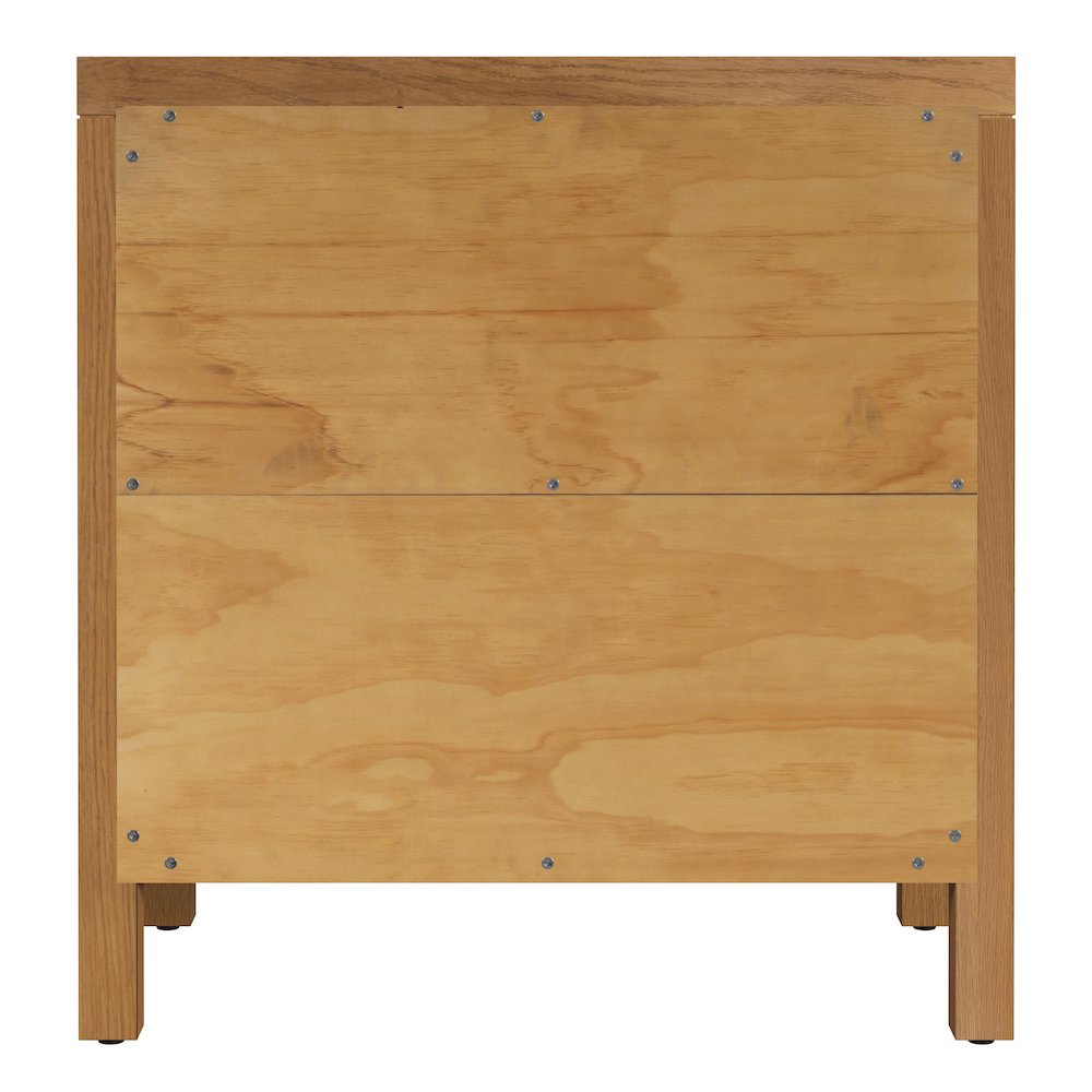 Nora 25 in. W Rectangular Wood 3 Drawer Nightstand, Natural