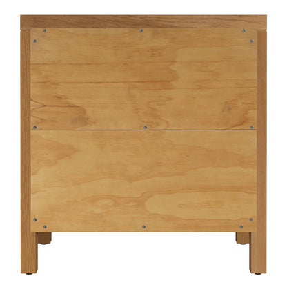 Nora 25 in. W Rectangular Wood 3 Drawer Nightstand, Natural