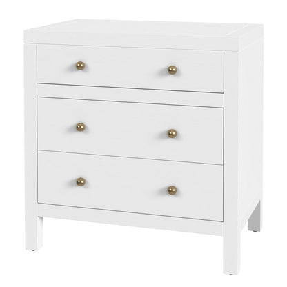 Nora 25 in. W Rectangular Wood 3 Drawer Nightstand, White