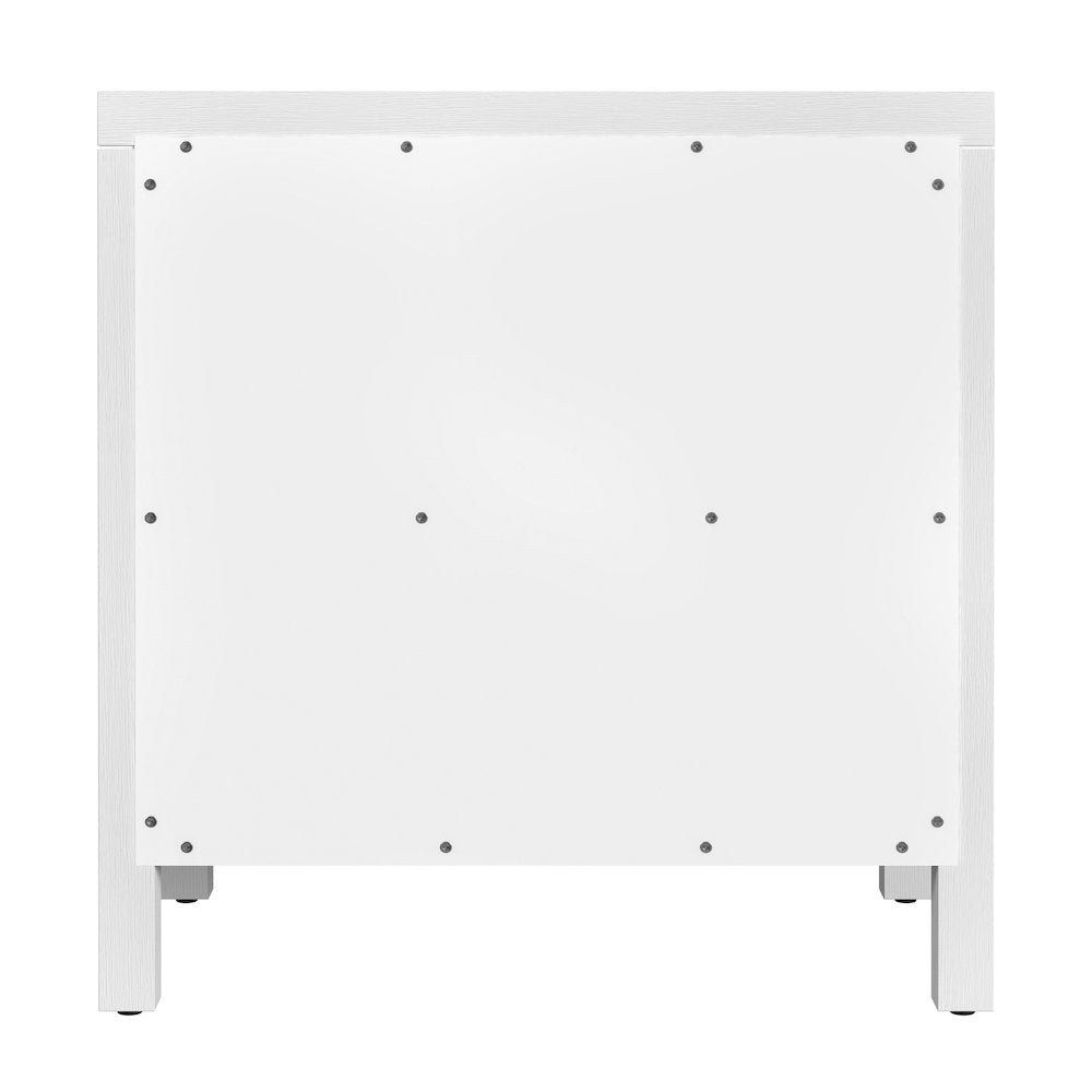 Nora 25 in. W Rectangular Wood 3 Drawer Nightstand, White