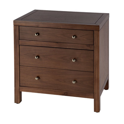 Nora 25 in. W Rectangular Wood 3 Drawer Nightstand, Medium Brown