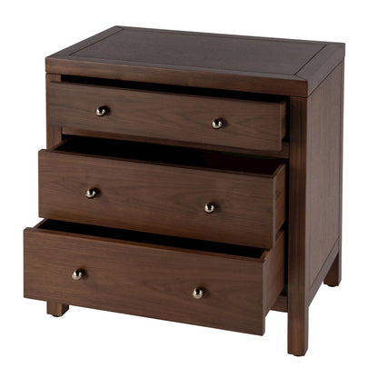 Nora 25 in. W Rectangular Wood 3 Drawer Nightstand, Medium Brown