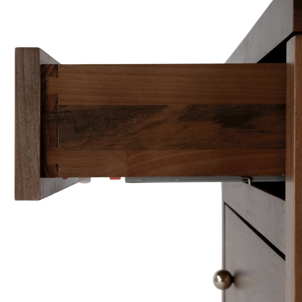 Nora 25 in. W Rectangular Wood 3 Drawer Nightstand, Medium Brown