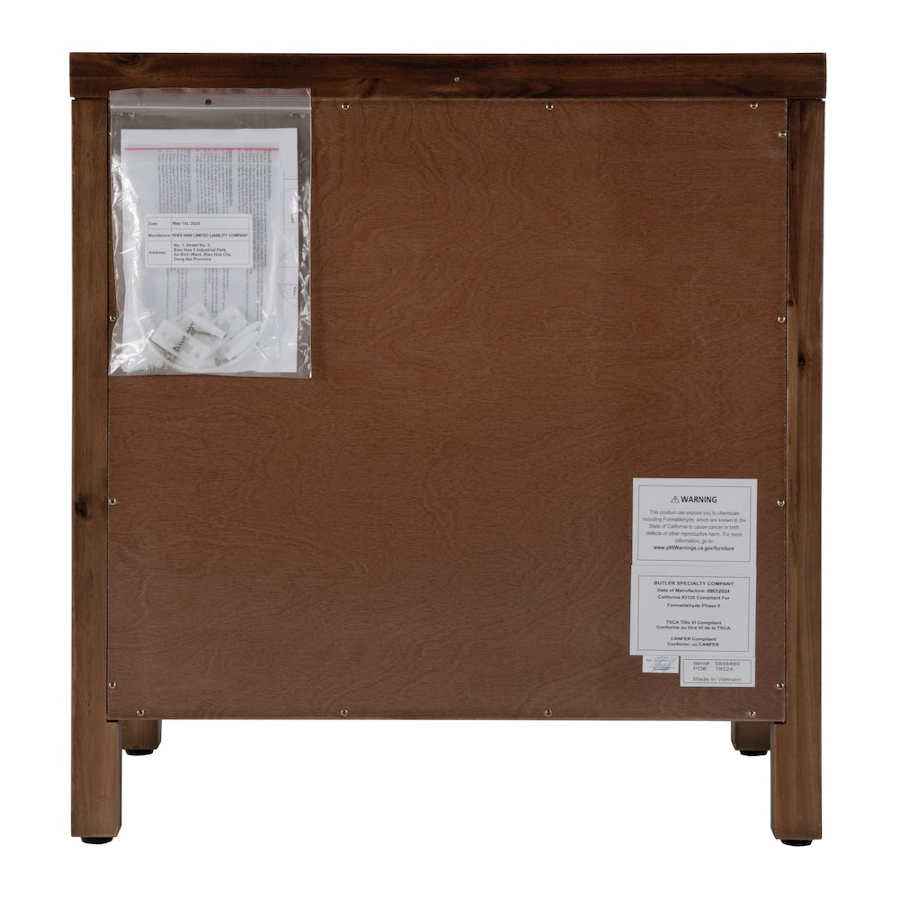 Nora 25 in. W Rectangular Wood 3 Drawer Nightstand, Medium Brown