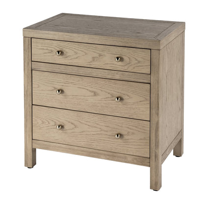 Nora 25 in. W Rectangular Wood 3 Drawer Nightstand, Light Brown