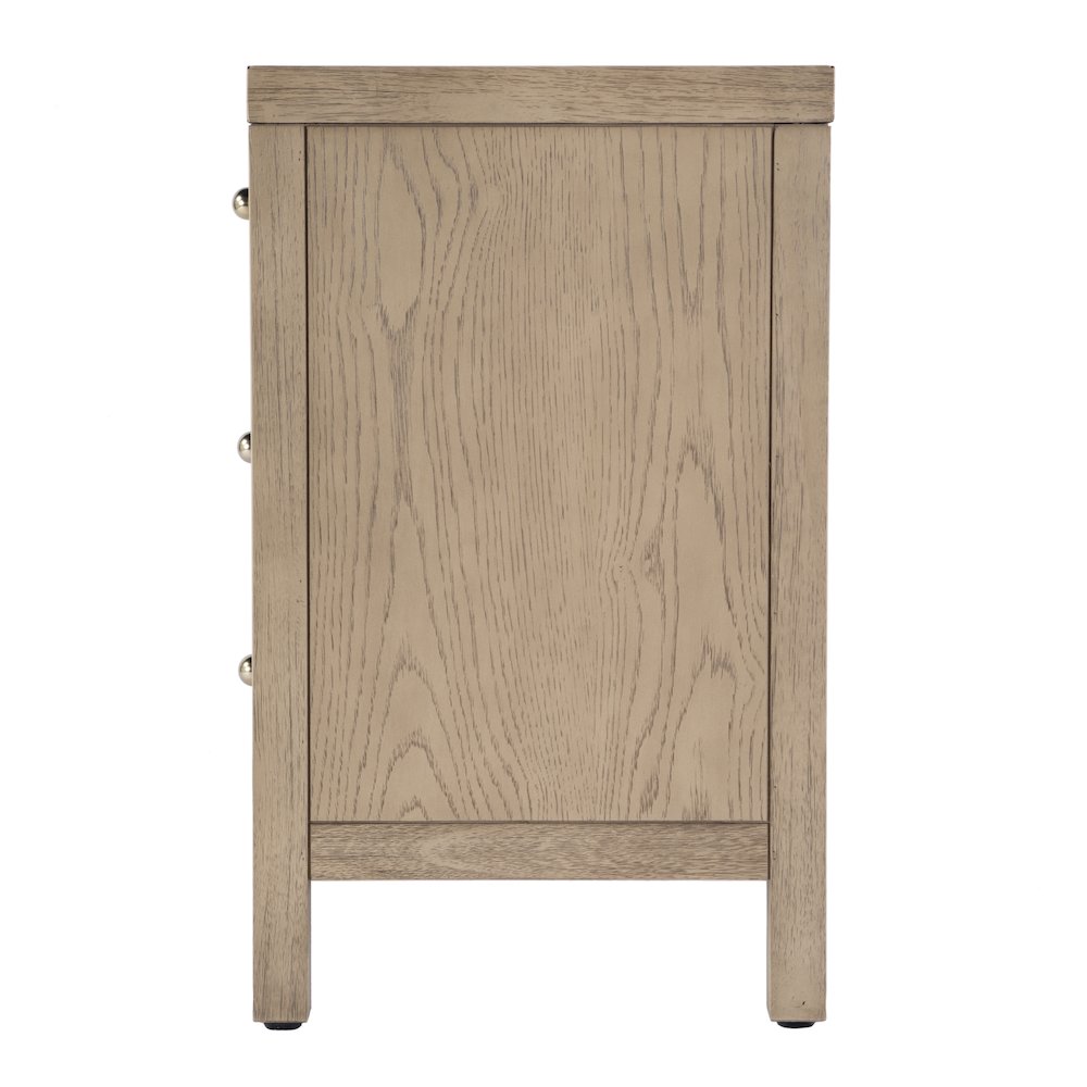 Nora 25 in. W Rectangular Wood 3 Drawer Nightstand, Light Brown