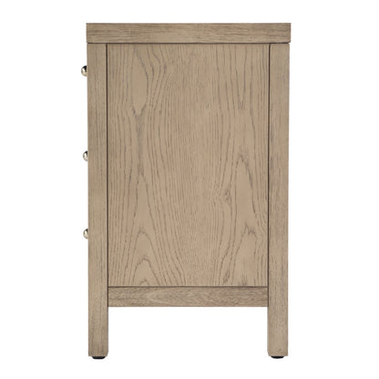 Nora 25 in. W Rectangular Wood 3 Drawer Nightstand, Light Brown